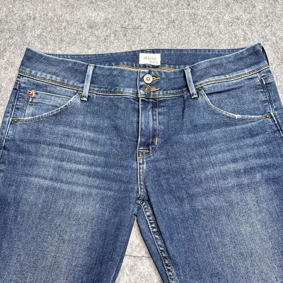 Hudson Collin Flap Skinny Ankle Jeans sz 31 Low Rise Medium Wash Denim 2-Button - Picture 2 of 11